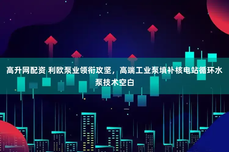 高升网配资 利欧泵业领衔攻坚，高端工业泵填补核电站循环水泵技术空白